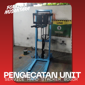 gratis pengecatan service hand stacker bogor di forklift nusantara