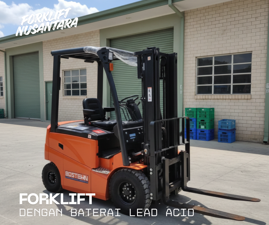 Berikut adalah contoh unit dengan penggunaan baterai lead acid di service hand forklift Cikarang oleh Forklift Nusantara
