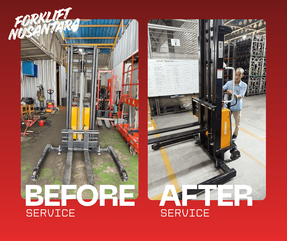 service hand lift Jakarta kaki lebar gratis pengecatan unit hanya di Forklift Nusantara