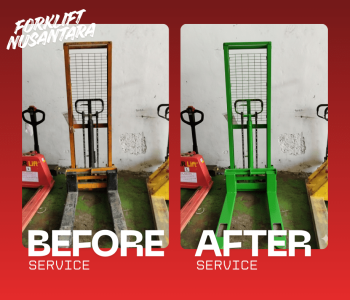 Hasil before after service hand stacker Surabaya terdekat dengan peningkatan fungsi & tampilan