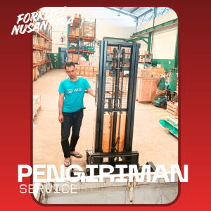 Proses pengiriman hand stacker hasil service hand stacker Surabaya terdekat dari Forklift Nusantara
