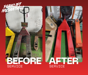 Service hand pallet Jakarta di Forklift Nusantara gratis pengecekan unit dan pengiriman unit di area Jakarta Raya